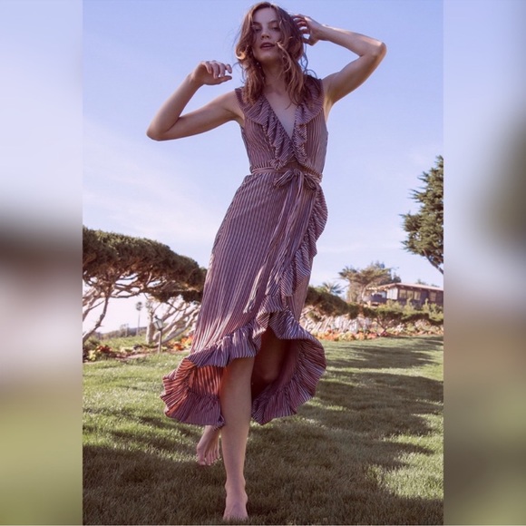 MISA Velvet Wrap Maxi Dress - Picture 2 of 9